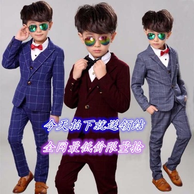 2018春秋款男童套装马甲外套礼服套装主持花童英伦西服套装中小童