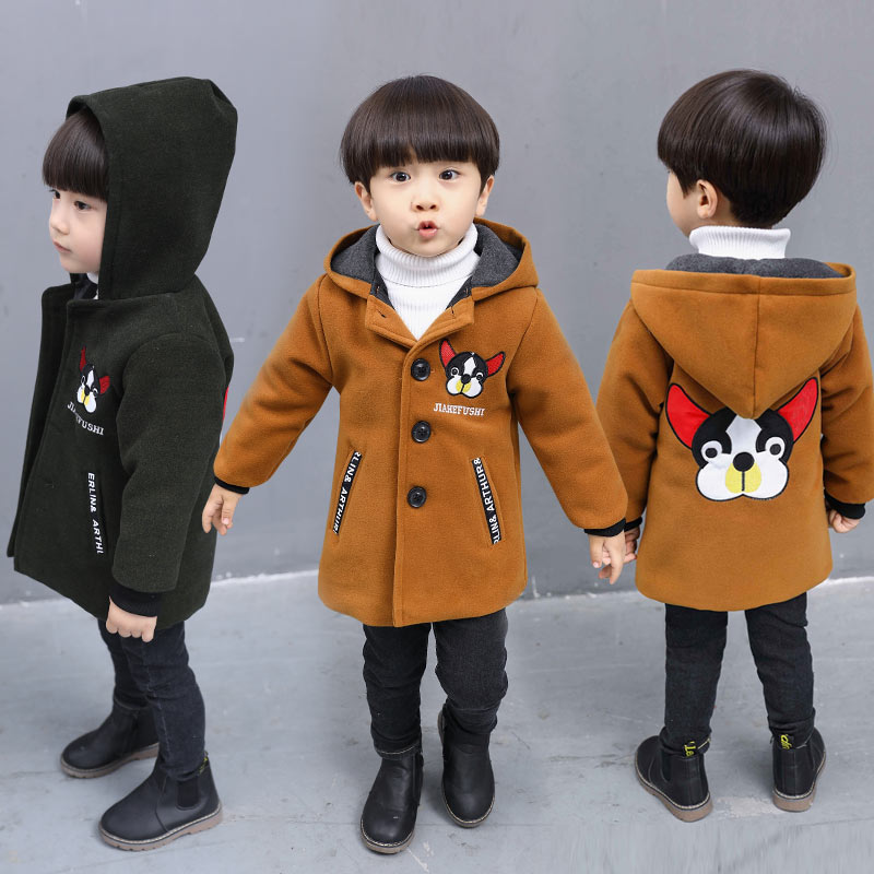 Boys' coat woolen coat Korean version 2020 new autumn children's woolen coat autumn woollen winter medium length