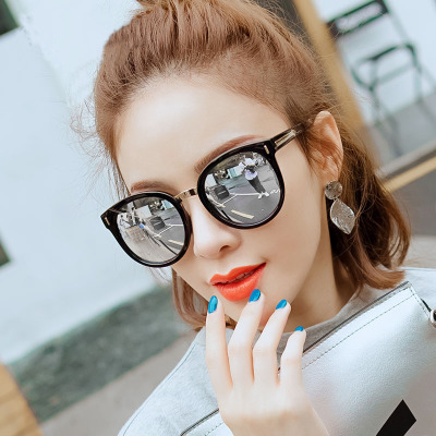 2018韩版偏光墨镜大框明星款彩膜太阳镜女圆脸网红款眼镜显瘦