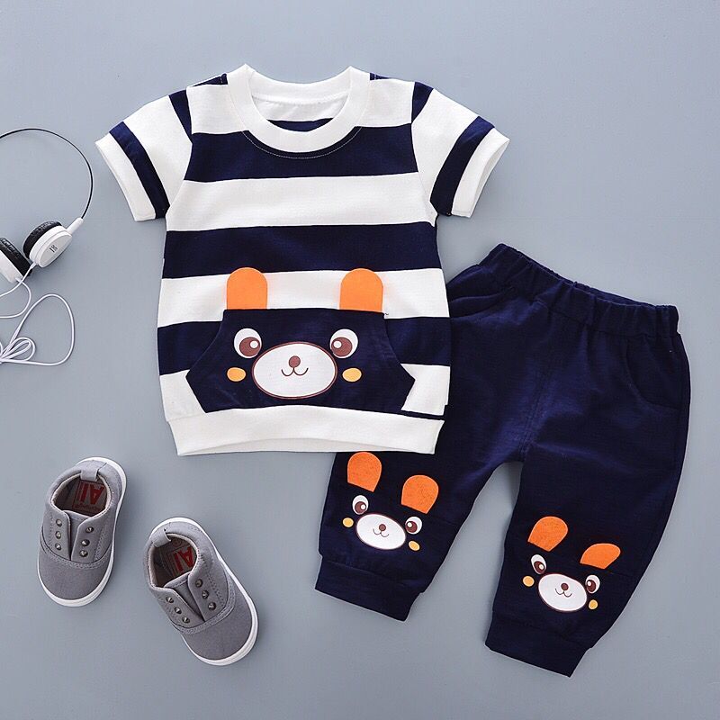 Children's wear boys' summer short sleeve set children's summer new style baby's clothes two piece set 1-2-3 years old 4 Fashion