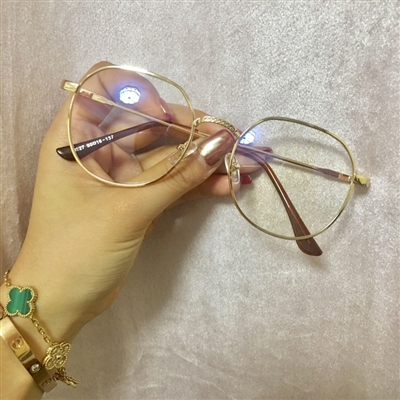 港味lisa同款眼镜框女韩版潮金属复古圆脸平光镜光学配近视眼镜架