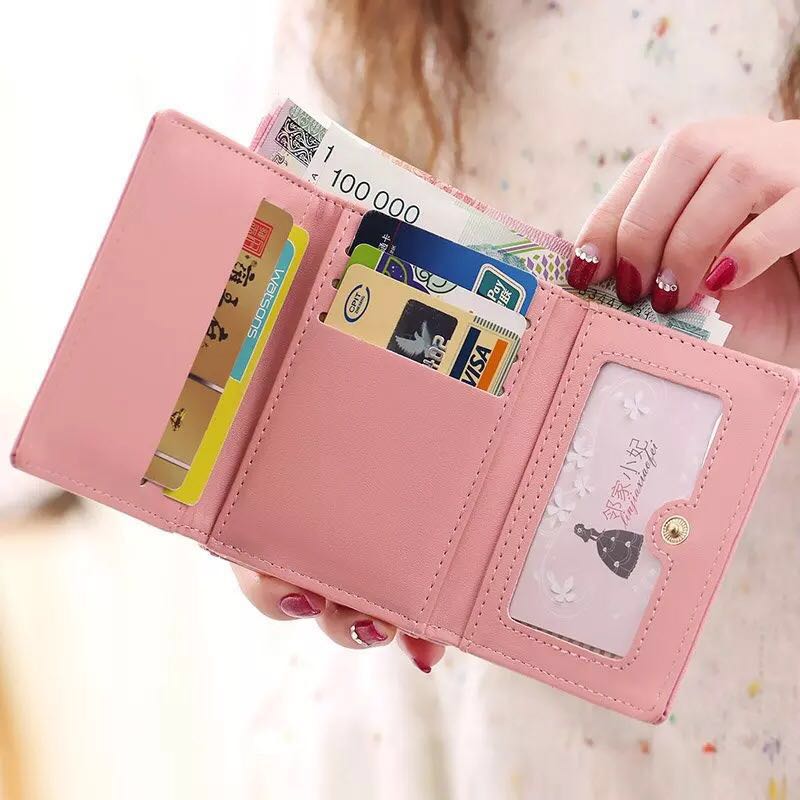 钱包女短款学生韩版可爱零钱包卡通手拿包小清新迷你多卡位零钱包