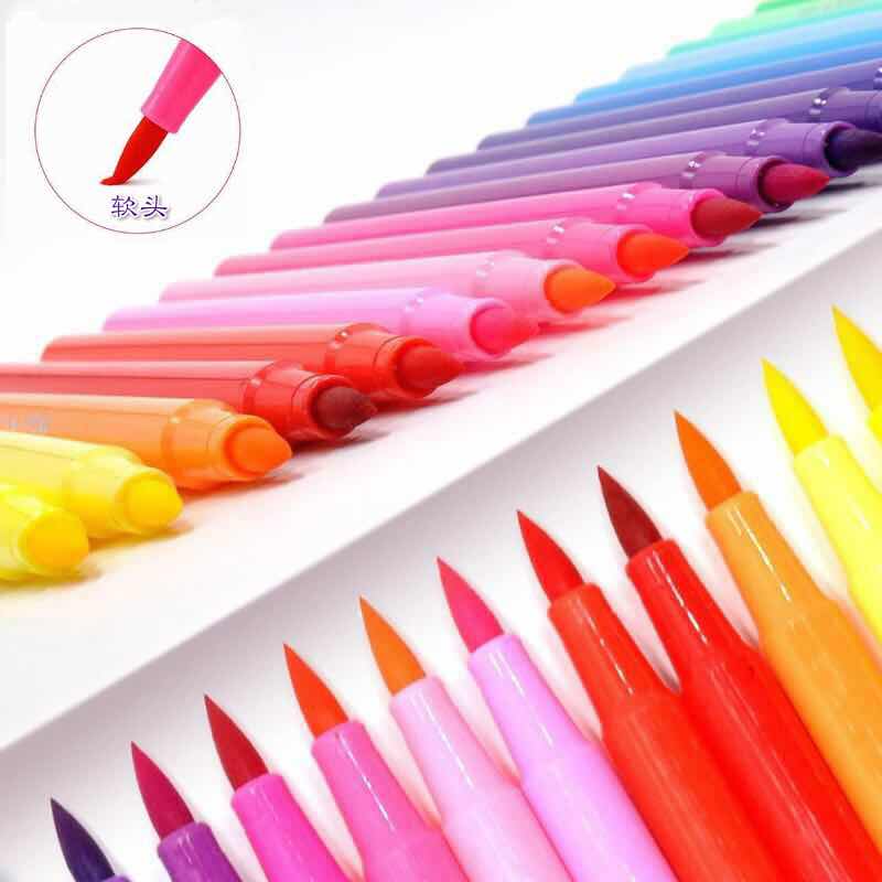 【精品水彩笔】软头水彩笔12色/36色可选绘画无毒可水洗儿童小学生彩色笔套装